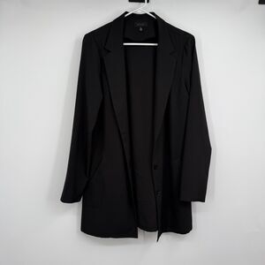 Womens DSTLD M Black 3 Button Blazer Minimalist Business Career Pockets